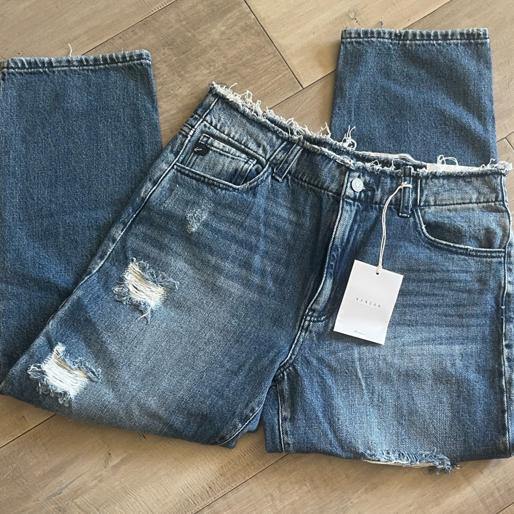 New KanCan Blue Distressed Jeans